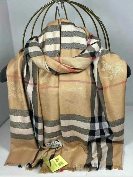 شال زنانه ژاکارد طرح باربری(نسکافه ای)